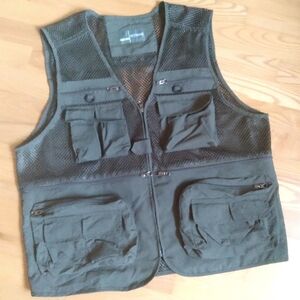 Outdoor Green Gorpcore Utility Tactical Hunting Fishing Mesh Vest‎